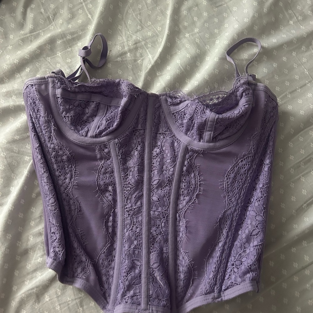 Lavender Lace Bustier Top from Urban Outfitters